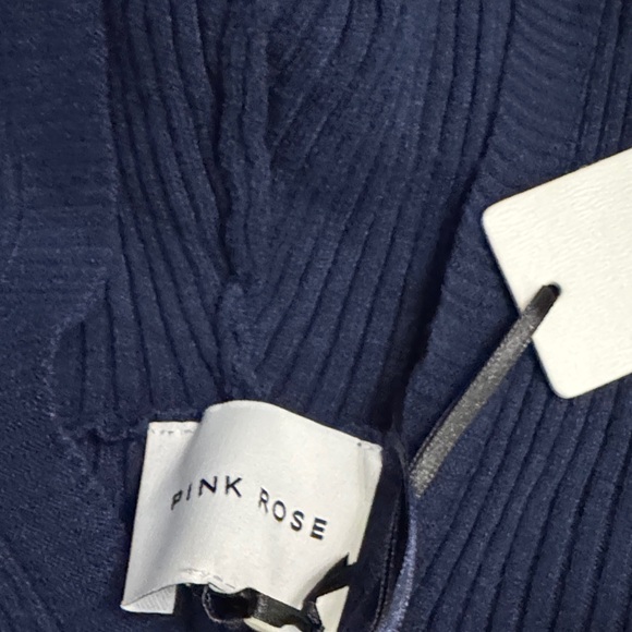 Pink Rose Deep Blue Ribbed Sweater - Picture 2 of 4